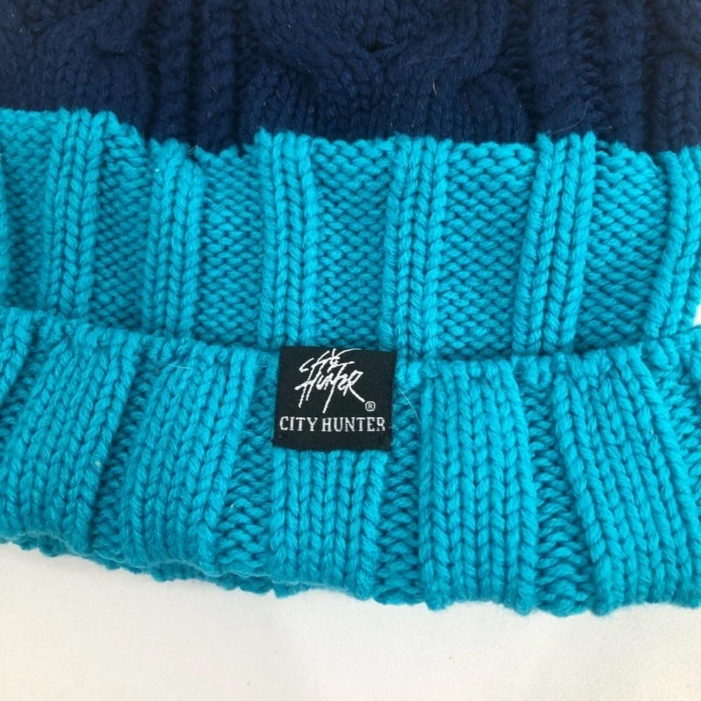 City Hunter Cable Knit Sweater Like Beanie